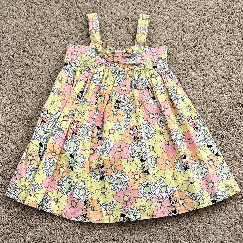 Janie and Jack Pink and Yellow Floral Minnie Mouse Sundress